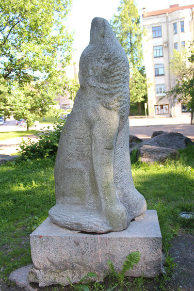 Sculpture Wolf by V. P. Dimov's in the Sculpture Garden in Vyborg.