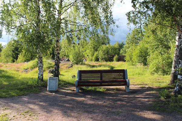 Banc dans le parc de loisirs central de M. I. Kalinin . — Photo