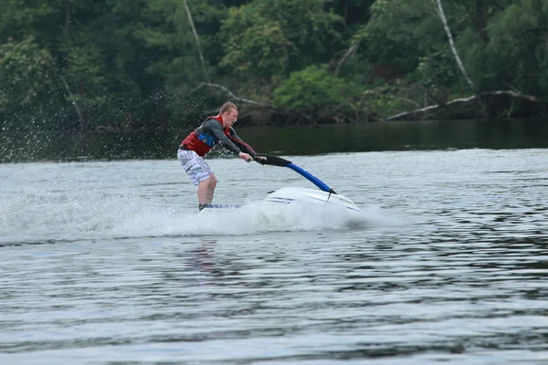 Akční Foto muž na jetski. — Stock fotografie