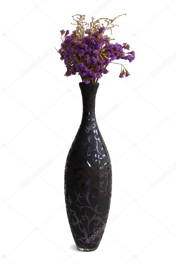 Bouquet from statice flowers arrangement centerpiece in vase