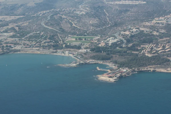Погляд з аероплана. Острів Кіпр. — стокове фото