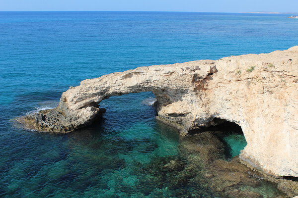 Natural stone Love Bridge in Cyprus Ayia Napa.