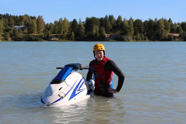 Action Photo Man på jetski . – stockfoto