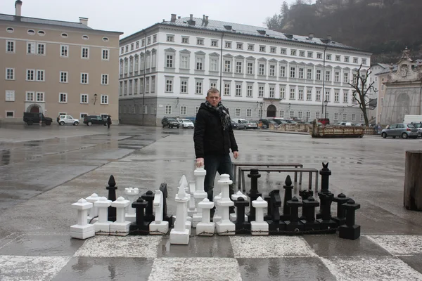Chess game at Residenzplatz, Salzburg.