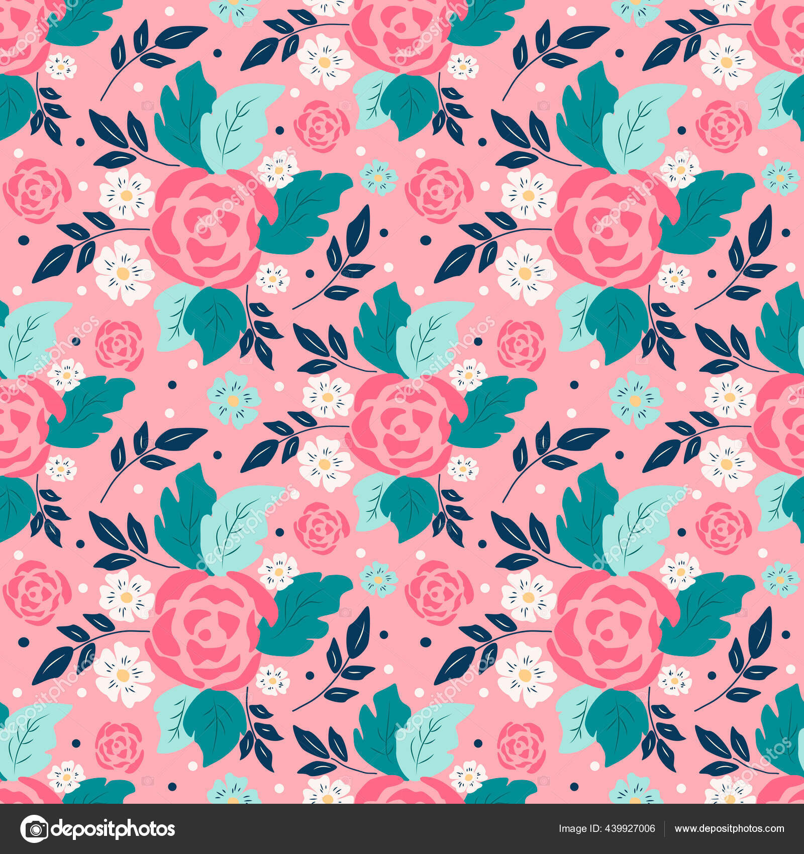 Seamless Pattern Hand Drawn Floral Ornaments Gentle Colors Pink Background  Stock Vector by ©vikova86 439927006, image size:1600x1700