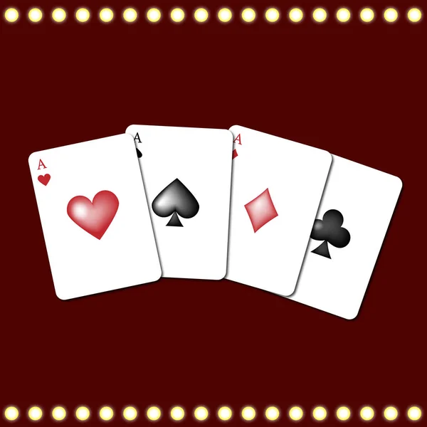 Fondo Del Casino Cartas Sobre Fondo Oscuro Apuestas Casino Vegas — Vector de stock