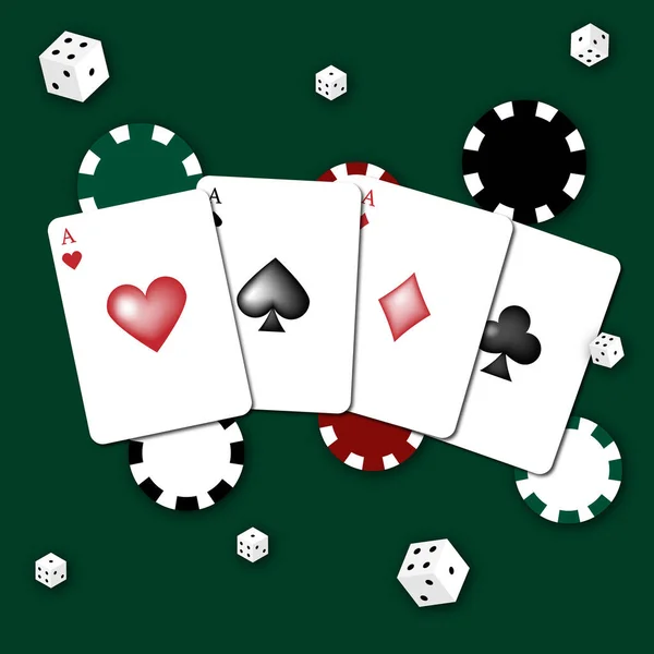 Fondo Del Casino Cartas Sobre Fondo Oscuro Apuestas Casino Vegas — Vector de stock