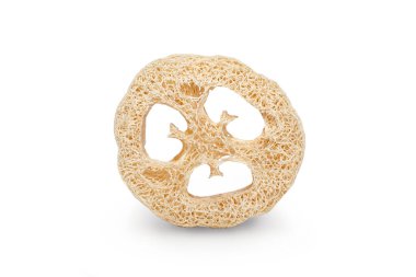 Beyaz izole edilmiş arkaplan görünümünde lif süngeri