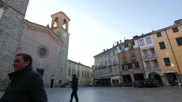 Bobbio Itália Praça Catedral — Vídeo de Stock