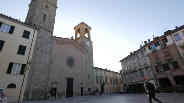 Bobbio Itália Vista Para Praça Catedral — Vídeo de Stock