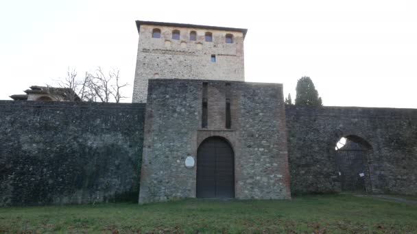 Bobbio Olaszország Malaspina Dal Verme Kastély Főbejárata — Stock videók