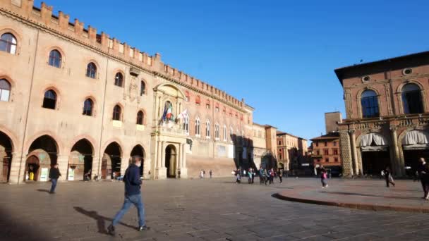 Bologna Italy Palazzo Accursio Palace City Hall — стоковое видео
