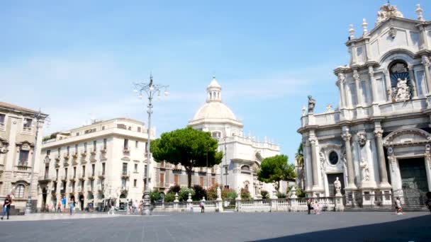 Catania Itálie Pohled Náměstí Katedrály — Stock video