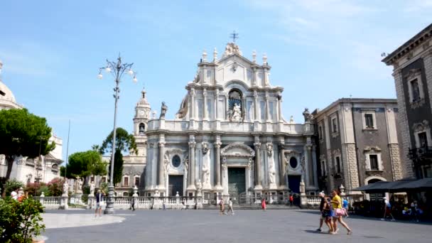 Catania Italië Uitzicht Kathedraal Van Saint Agata — Stockvideo