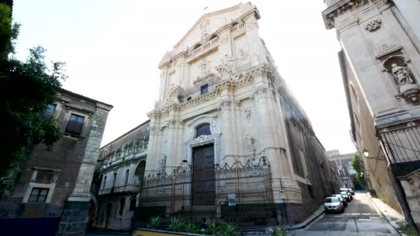 Catania Italië Uitzicht Kerk Saint Giuliano — Stockvideo