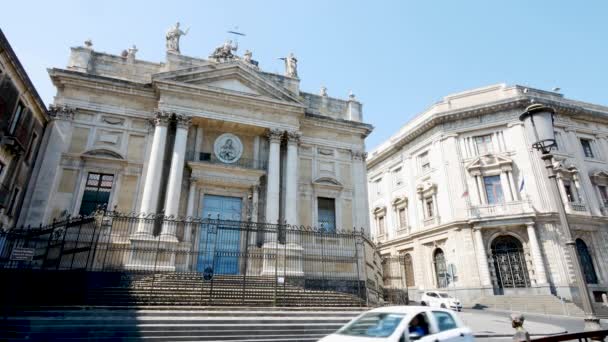 Catania Italy Facade San Biagio Sant Agata Alla Fornace Church — стоковое видео