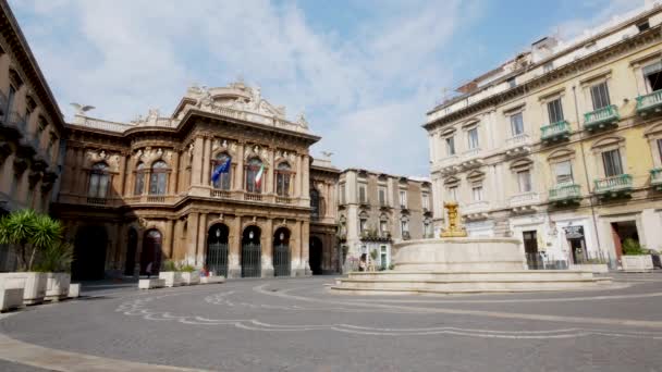 Catania Italia Veduta Piazza Vincenzo Bellini — Video Stock