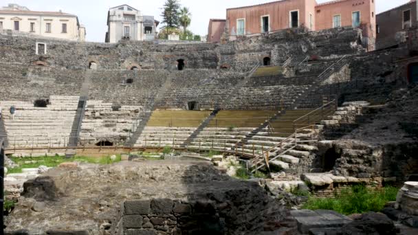 Catania Italia Veduta Del Teatro Greco Romano — Video Stock