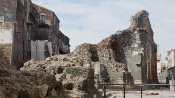 Catania Italy Roman Thermal Baths Santa Maria Dell Indirizzo — стоковое видео