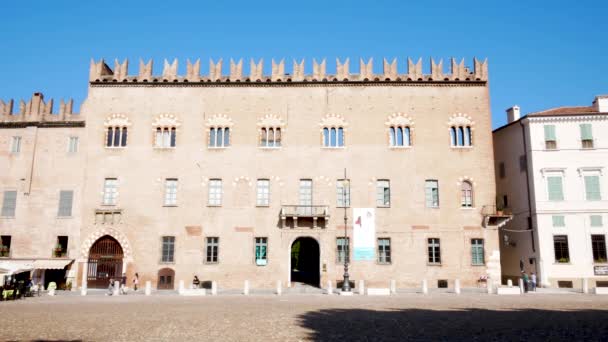Mantua Italia Vista Del Palacio Castiglioni Plaza Sordello — Vídeo de stock