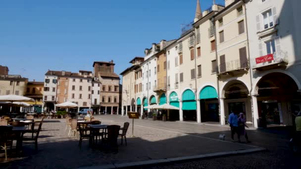 Mantua Ιταλία Άποψη Της Πλατείας Erbe — Αρχείο Βίντεο