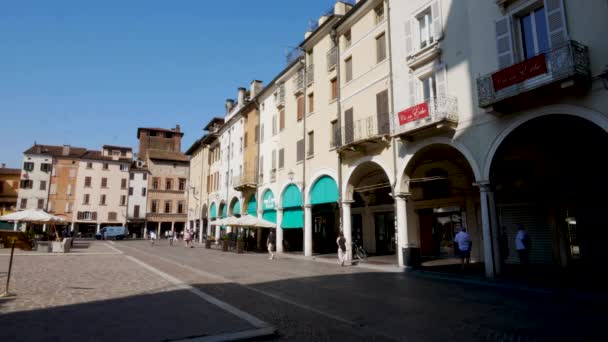 Mantua Italien Blick Auf Die Arkaden Des Palastes Von Ragione — Stockvideo