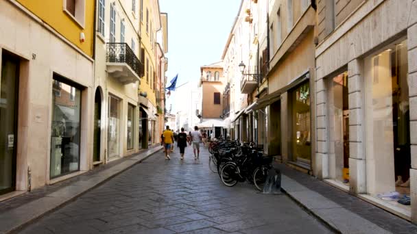 マントヴァ イタリア ブルレット商店街の眺め — ストック動画