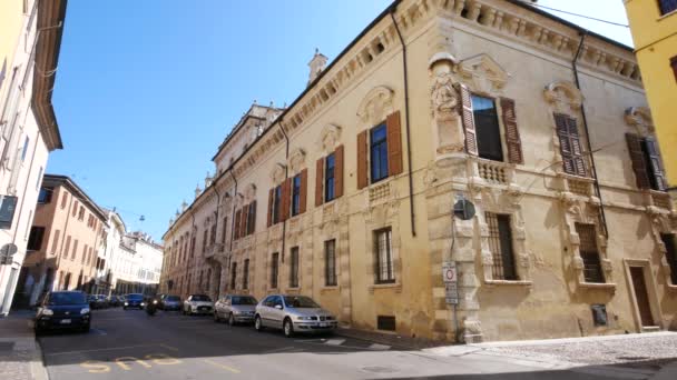 Mantua Italy Front Facade Sordi Palace — Stock Video