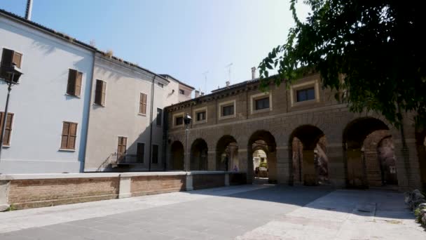 Mantua Italien Blick Auf Die Loggia Des Historischen Gebäudes Von — Stockvideo