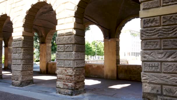 意大利曼图阿 朱利奥 罗马诺卢吉亚拱廊 — 图库视频影像