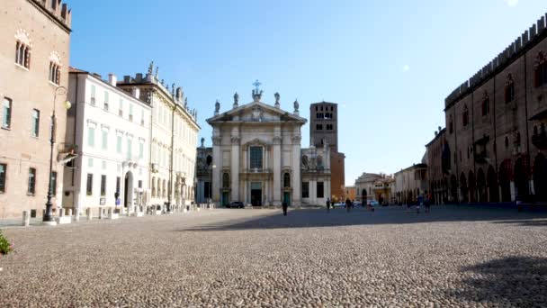 Mantua Itálie Pohled Náměstí Sordello — Stock video