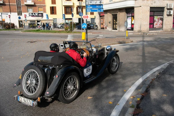 Piacenza, İtalya, 1000 Miglia tarihi yarış arabası, MG Cüce 1935