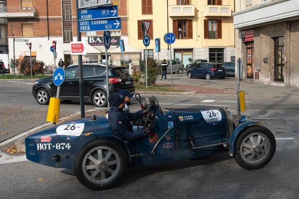 Piacenza Italia 1000 Miglia Coche Carreras Histórico Bugatti T37A 1927 — Foto de Stock