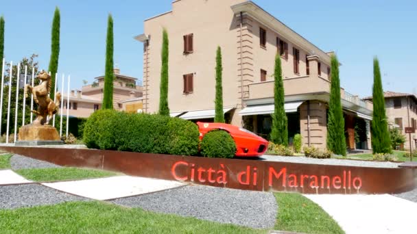 Maranello Italy View Ferrari Park Bench — Stock Video