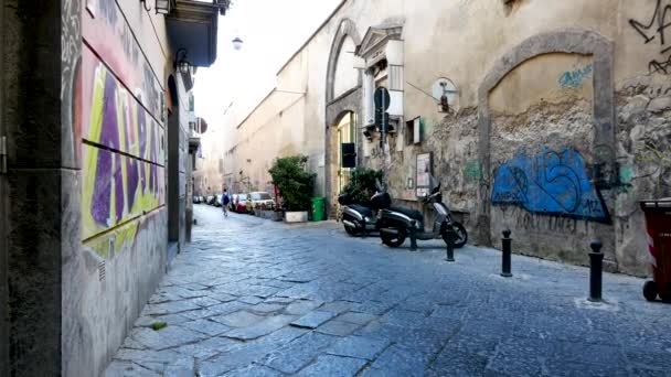 Neapol Włochy Widok Saint Chiara Typowej Ulicy — Wideo stockowe