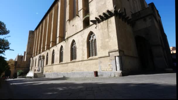 Neapel Italien Blick Auf Die Südseite Der Kirche Saint Chiara — Stockvideo