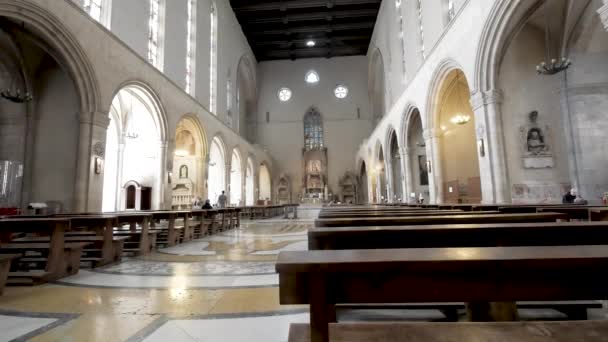 Napoli Italia Veduta All Interno Della Chiesa Santa Chiara — Video Stock