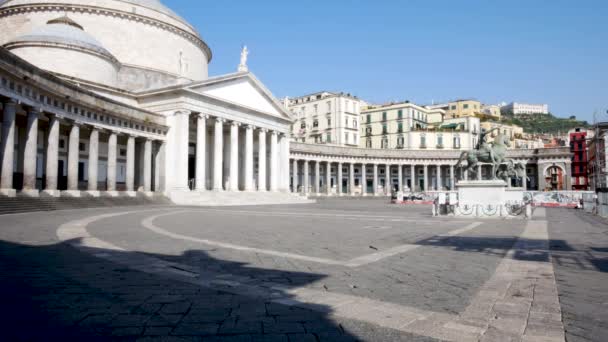 Νάπολη Ιταλία Θέα Της Πλατείας Plebiscito — Αρχείο Βίντεο