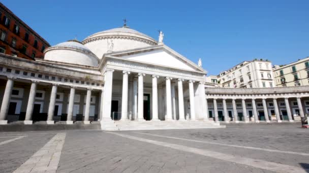 Neapol Włochy Widok Fasadę Kościoła Franciszka Paoli — Wideo stockowe