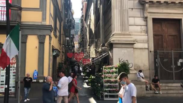 Neapel Italien Över Typisk Gränd Det Historiska Centrum — Stockvideo