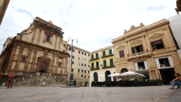 Palermo Itália Vista Praça Bellini — Vídeo de Stock