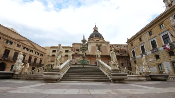 Palermo Italia Vista Plaza Pretoria — Vídeos de Stock