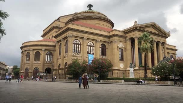 Palermo Italië Het Theater Massimo Opera Huis — Stockvideo