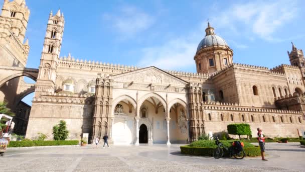 Palermo Italia Entrada Principal Catedral — Vídeos de Stock