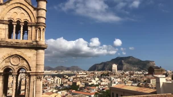 Palermo Italien Landskap Staden Från Taket Katedralen — Stockvideo