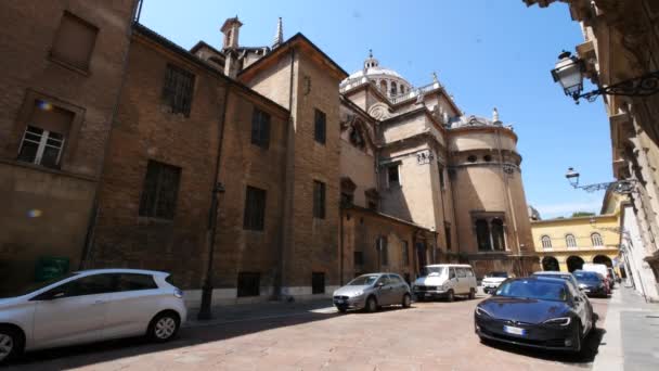 Parma Itália Parte Trás Basílica Santa Maria Steccata — Vídeo de Stock