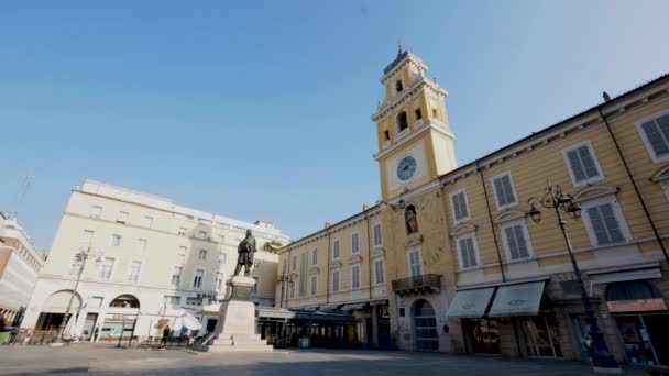 Parma Itália Vista Praça Giuseppe Garibaldi — Vídeo de Stock