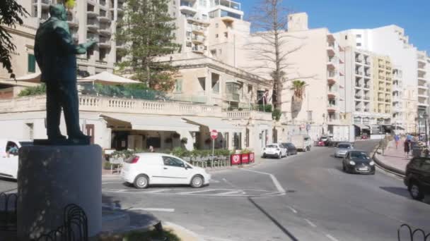 Aziz Julian Malta Censu Tabone Heykeli — Stok video