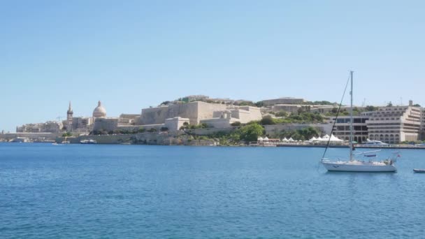 Sliema Malta Landschaft Der Bucht Von Julian — Stockvideo