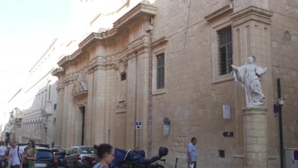 Valeta Malta Vista Basílica Santo Domingo — Vídeos de Stock